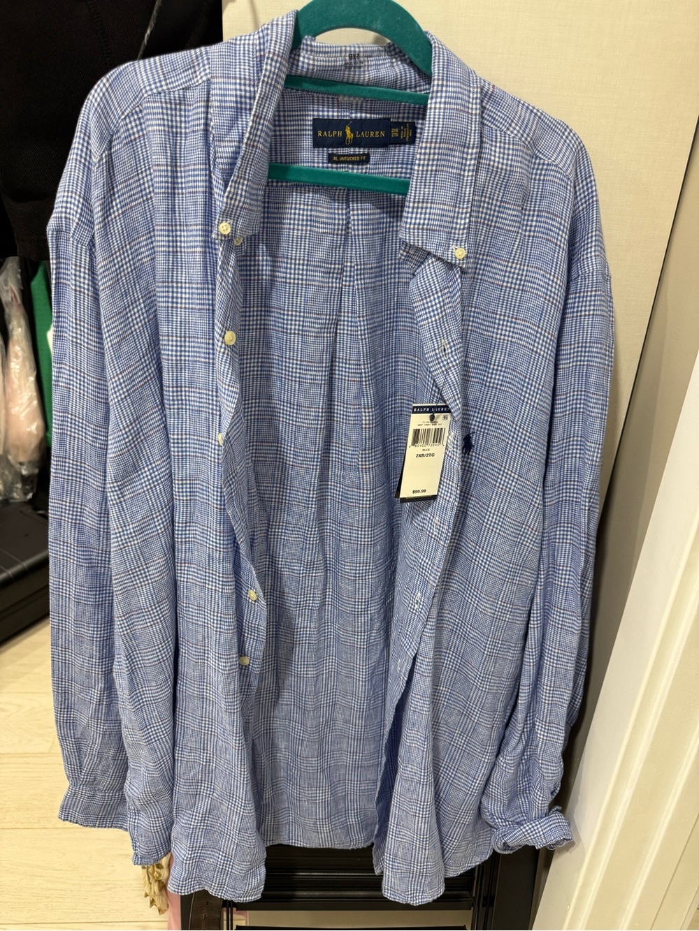 Ralph Lauren Light Blue Check Button-Down Shirt